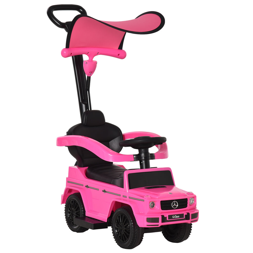 Porteur Enfants Voiture Enfant Multi-équipée 12-36 Mois klaxon Marche-Pieds, Garde-Corps et ombrelle Rose