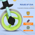 Vélo d'équilibre pour bébé siège réglable roues EVA jouet enfant pour bébé 18-48 mois pour garçons et filles vert