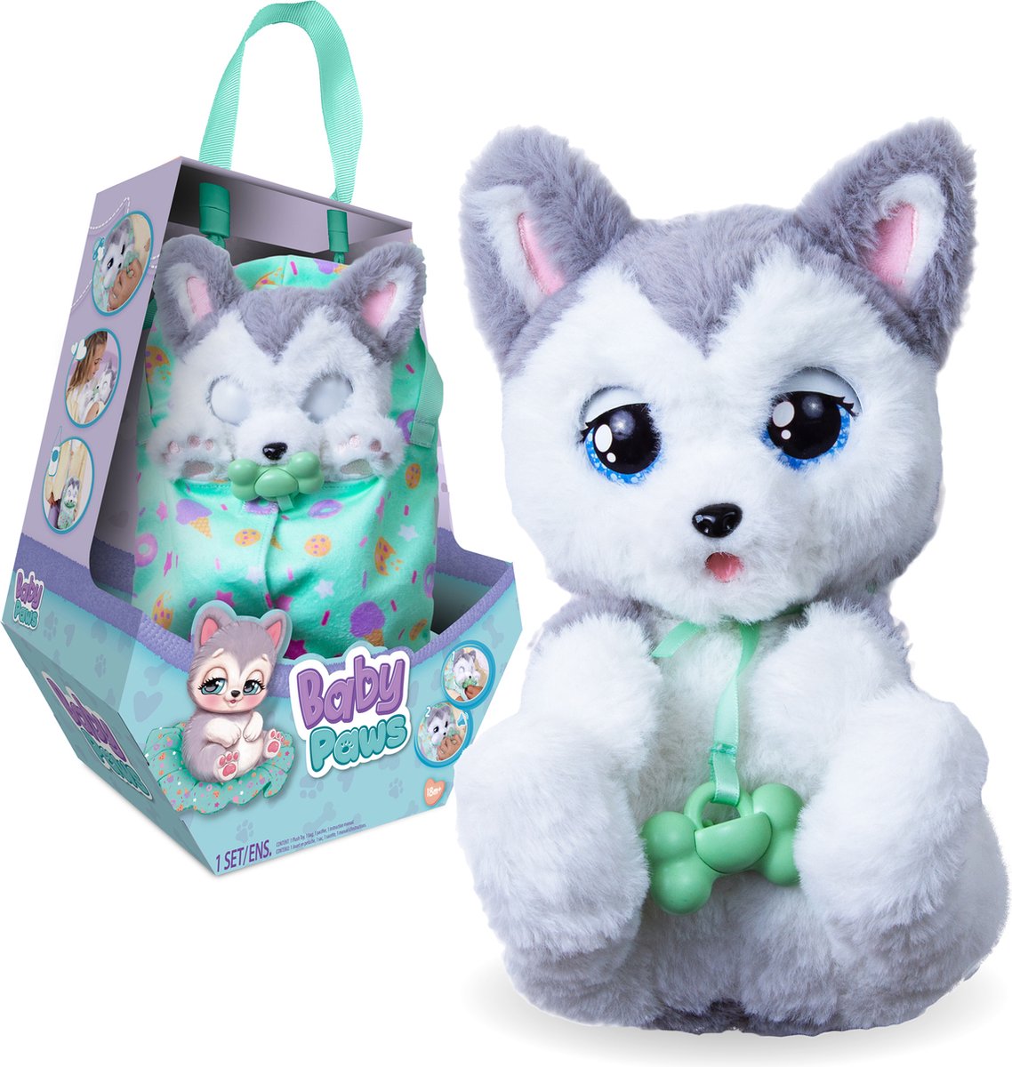 IMC Toys Baby Paws Husky - Interactive Plush Puppy Toy | Magi Jouets