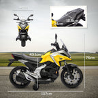 Moto Porteur Électrique Honda pour Enfants 3-6 Ans avec Musique et Phares - Jaune | Magi Jouets