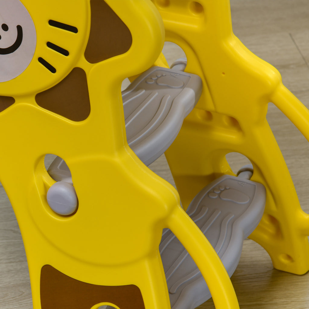Toboggan Enfant Intérieur/Extérieur avec Panier de Basket, 18-36 Mois - Jaune/Gris | Magi Jouets