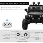 Voiture électrique pour enfants 12V avec télécommande, suspension à 4 roues, phares et klaxon, MP3, vitesse 3-5 km/h, pour 3-6 ans - noir