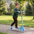 Trottinette pour enfants de 3 à 7 ans pliable roues lumineuses en PU musique 67 x 32 x 78 cm bleu
