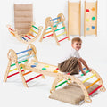 4-in-1 Montessori Kletterset Pikler-Dreieck mit Rutschbrett & Kissen, 1-3 Jahre - Regenbogen | Magi Jouets