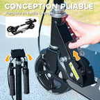 Trottinette enfants 3 à 8 ans, trottinette pliable à 2 roues LED roues lumineuses, 4 réglages en hauteur, noir