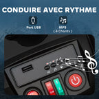 Quad électrique enfant 24V, voiture électrique enfants ATV, double moteur, phares, port USB et MP3, 109x68,5x76cm, noir
