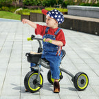 Tricycle Enfant avec Sonnette, Panier et Selle Réglable à Dossier, 2-5 Ans - Noir | Magi Jouets