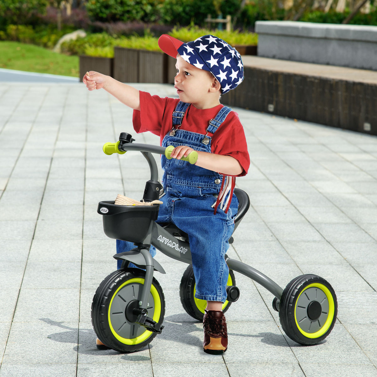 Tricycle Enfant avec Sonnette, Panier et Selle Réglable à Dossier, 2-5 Ans - Noir | Magi Jouets