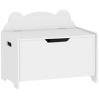 Coffre à Jouets Enfant Forme d'Ours avec Couvercle Rabattable, 60x38x48 cm - Blanc | Magi Jouets