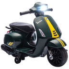 Moto Électrique Enfant 6V avec Roues d'Apprentissage, 2-4 Ans, 71x37x52 cm - Vert Foncé | Magi Jouets