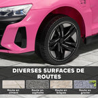 Voiture véhicule électrique enfant 12 V - télécommande parentale - effets sonores, lumineux - Audi RS E-tron GT rose