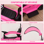 Porteur Enfants Voiture Enfant Multi-équipée 12-36 Mois klaxon Marche-Pieds, Garde-Corps et ombrelle Rose