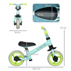 Vélo d'équilibre pour bébé siège réglable roues EVA jouet enfant pour bébé 18-48 mois pour garçons et filles vert