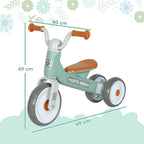 Draisienne Bébé 1-3 Ans Sans Pédale, 3 Roues Silencieuses, Charge 20 kg - Vert | Magi Jouets