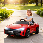 Voiture électrique enfant 12 V - véhicule électrique avec télécommande parentale fournie - V. Max. 5 Km/h - effets sonores, lumineux - Audi RS E-tron GT rouge