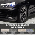 Voiture électrique enfant 12 V - véhicule électrique avec télécommande parentale fournie - V. Max. 5 Km/h - effets sonores, lumineux - Audi RS E-tron GT noir