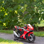 Moto Électrique Enfants sous Licence HONDA 6 V, 3 Km/h, Musique & Lumière, 2 Roues d'Entraînement, Rouge