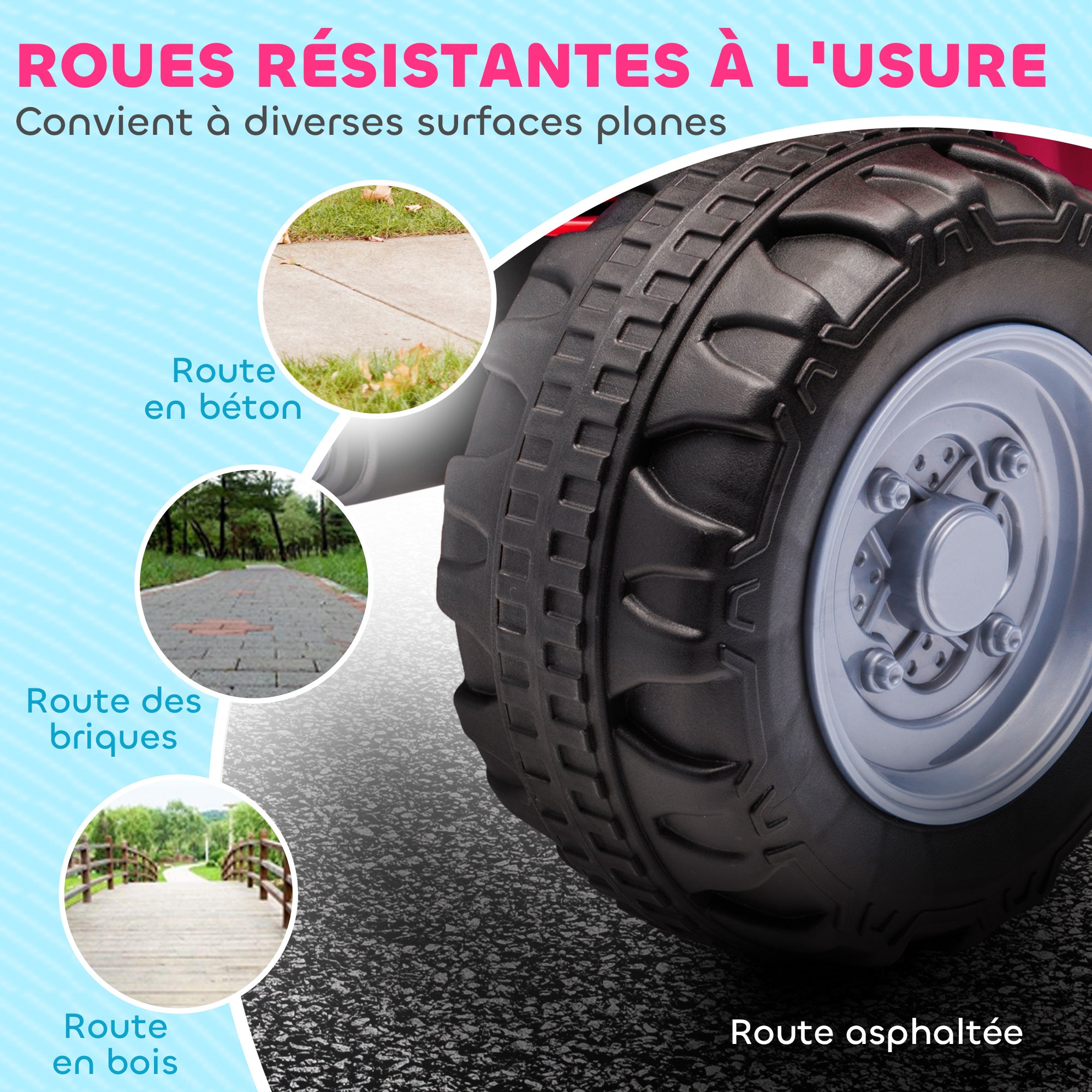 Quad Électrique Enfant 6V, Vitesse 2,8 km/h, Phares LED et Klaxon - Rose | Magi Jouets