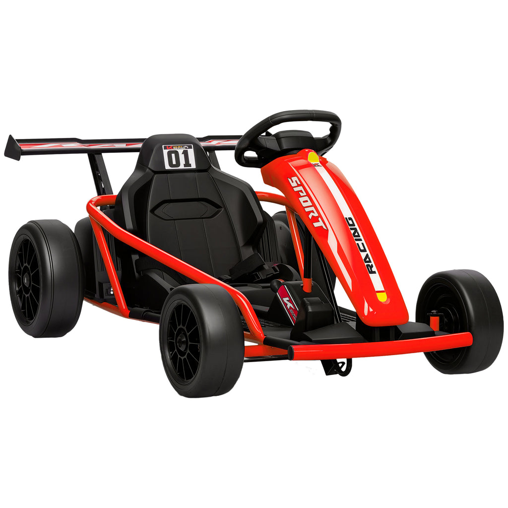 Voiture électrique GoKart kart électrique pour enfants 2 x 24 V moteurs mode dérive à 13 km/h 119 x 77 x 54 cm rouge
