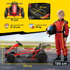 Voiture électrique GoKart kart électrique pour enfants 2 x 24 V moteurs mode dérive à 13 km/h 119 x 77 x 54 cm rouge