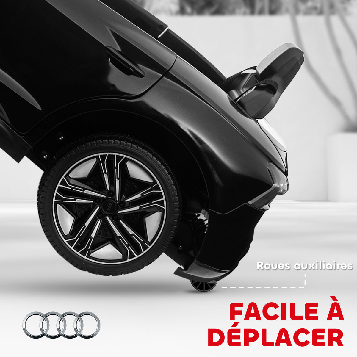 Voiture électrique enfant 12 V - véhicule électrique avec télécommande parentale fournie - V. Max. 5 Km/h - effets sonores, lumineux - Audi RS E-tron GT noir