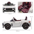 Voiture électrique pour enfant de 3 à 5 ans 2 moteurs 12V 25W 3-5 Km/h télécommande 2,4G Bentley Bacalar blanc
