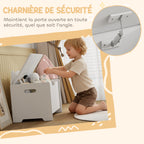 Coffre à Jouets Enfant Forme d'Ours avec Couvercle Rabattable, 60x38x48 cm - Blanc | Magi Jouets