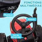 Tracteur électrique avec remorque amovible, pour enfants de 3 à 6 ans avec télécommande MP3 musique affichage lumières