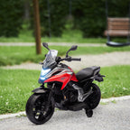 Moto électrique pour enfants 12V moto porteur Honda pour enfants 3 à 6 ans avec musique, phares rouge