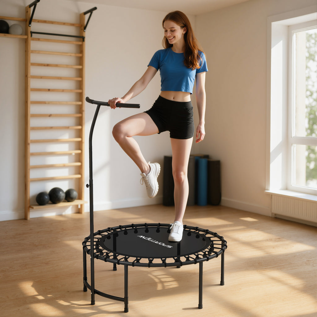 Trampoline de Fitness Ø102x132 cm, Cordes Élastiques, Capacité 100 kg - Noir | Magi Jouets