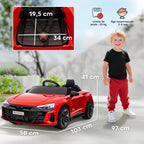 Voiture électrique enfant 12 V - véhicule électrique avec télécommande parentale fournie - V. Max. 5 Km/h - effets sonores, lumineux - Audi RS E-tron GT rouge