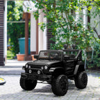 Voiture électrique pour enfants 12V avec télécommande, suspension à 4 roues, phares et klaxon, MP3, vitesse 3-5 km/h, pour 3-6 ans - noir