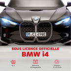 Voiture électrique pour enfants licence BMW I4 12V avec télécommande MP3 Musique Lumières et Ceinture 115x67x45 cm Noir