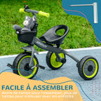 Tricycle Enfant avec Sonnette, Panier et Selle Réglable à Dossier, 2-5 Ans - Noir | Magi Jouets