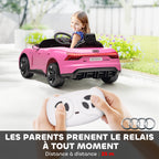 Voiture véhicule électrique enfant 12 V - télécommande parentale - effets sonores, lumineux - Audi RS E-tron GT rose