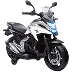Moto électrique pour enfants moto porteur Honda pour enfants 3 à 6 ans avec musique, phares blanc