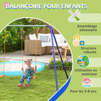 Portique Balançoire Enfant 2 Sièges, Structure Métal Charge Max 90 kg - Multicolore | Magi Jouets