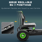 Kart à Pédales Enfant Siège Réglable 3 Positions, Frein à Main, 5-12 Ans - Vert/Noir | Magi Jouets
