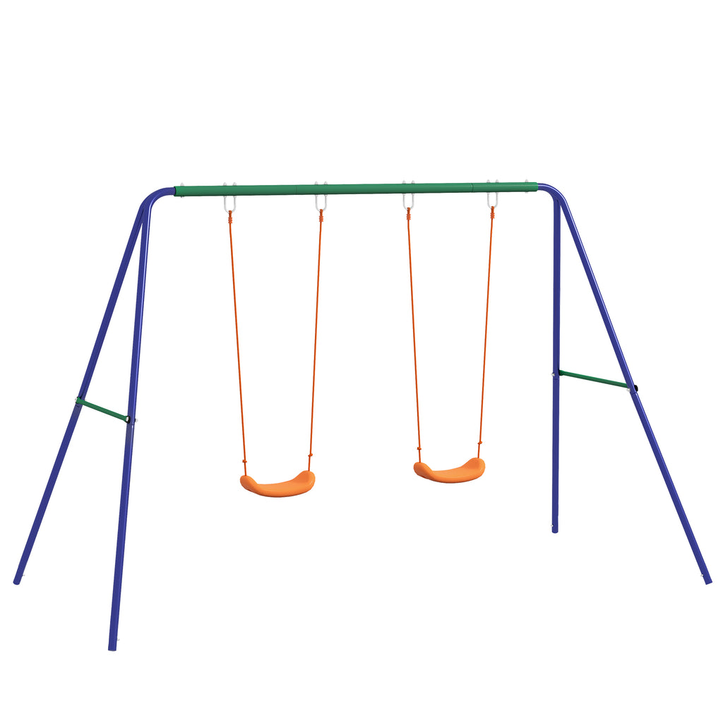 Portique Balançoire Enfant 2 Sièges, Structure Métal Charge Max 90 kg - Multicolore | Magi Jouets