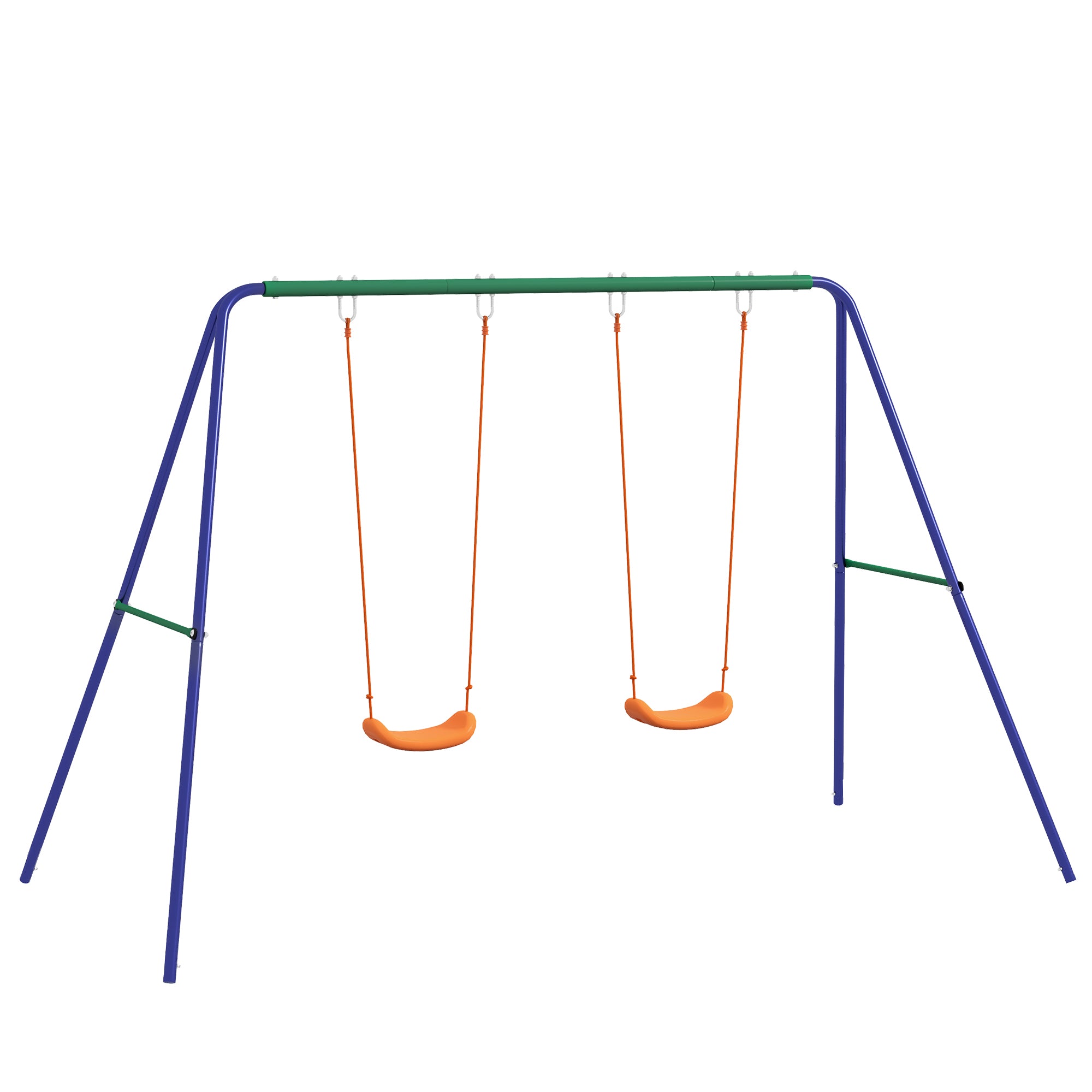 Portique Balançoire Enfant 2 Sièges, Structure Métal Charge Max 90 kg - Multicolore | Magi Jouets