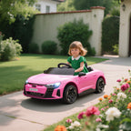 Voiture véhicule électrique enfant 12 V - télécommande parentale - effets sonores, lumineux - Audi RS E-tron GT rose