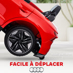 Voiture électrique enfant 12 V - véhicule électrique avec télécommande parentale fournie - V. Max. 5 Km/h - effets sonores, lumineux - Audi RS E-tron GT rouge