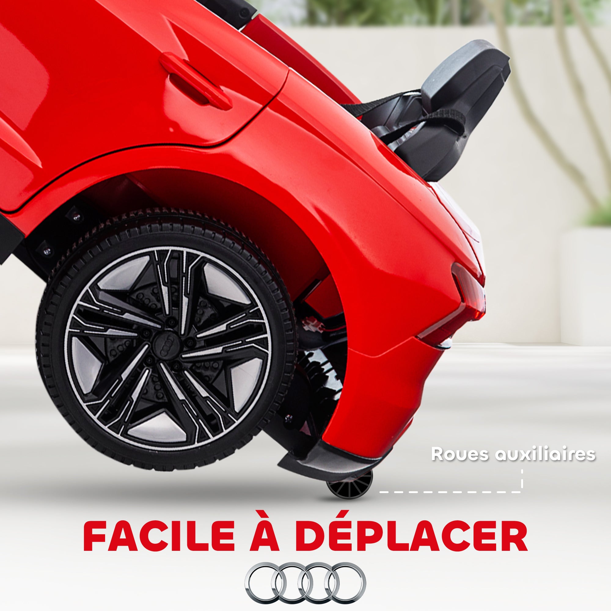 Voiture électrique enfant 12 V - véhicule électrique avec télécommande parentale fournie - V. Max. 5 Km/h - effets sonores, lumineux - Audi RS E-tron GT rouge