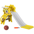 Toboggan Enfant Intérieur/Extérieur avec Panier de Basket, 18-36 Mois - Jaune/Gris | Magi Jouets