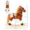 Cheval à Bascule Peluche avec Effets Sonores, Selle et Rênes, 3-6 Ans - Marron/Blanc | Magi Jouets
