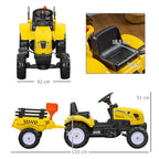 Porteur Tracteur Enfants avec Remorque, Râteau et Pelle, 6 Roues, 3+ Ans - Jaune | Magi Jouets