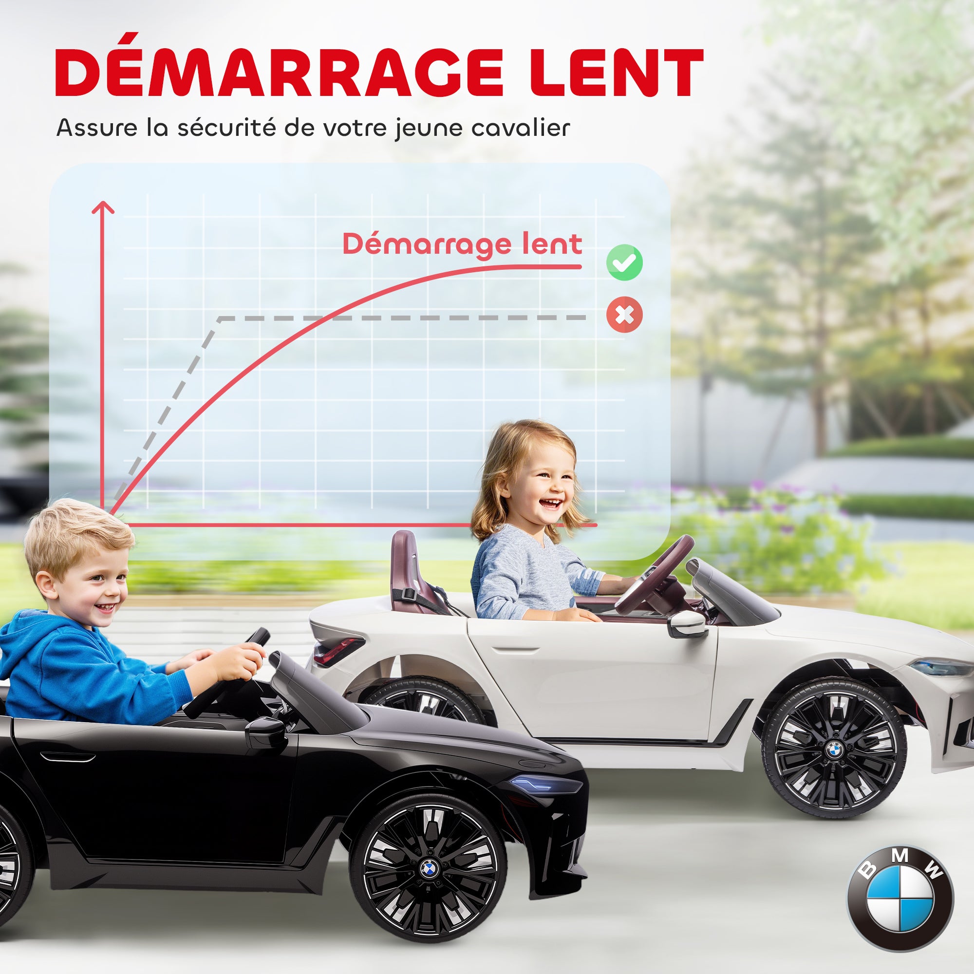 Voiture électrique pour enfants licence BMW I4 12V avec télécommande MP3 Musique Lumières et Ceinture 115x67x45 cm Noir