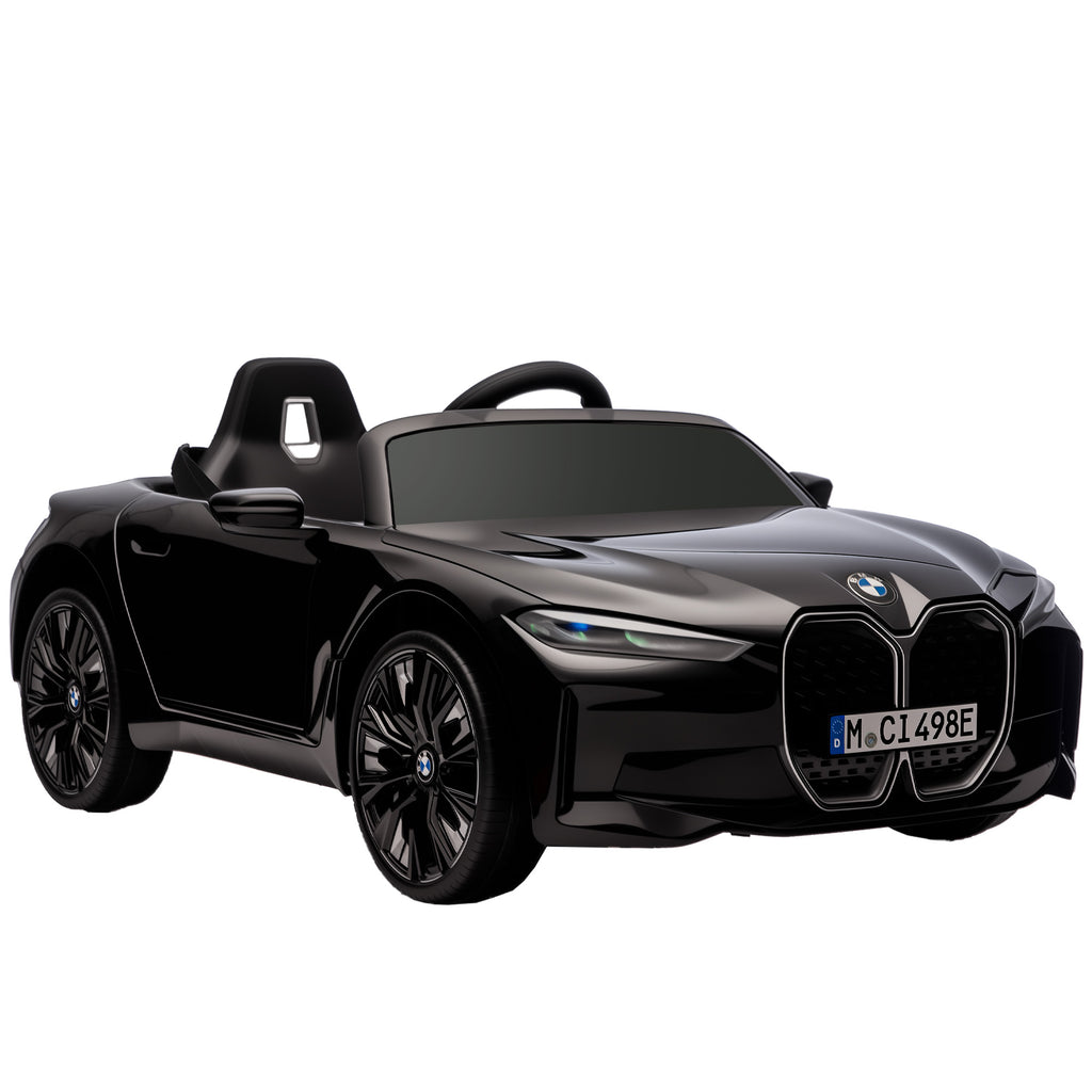 Voiture électrique pour enfants licence BMW I4 12V avec télécommande MP3 Musique Lumières et Ceinture 115x67x45 cm Noir