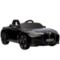 Voiture électrique pour enfants licence BMW I4 12V avec télécommande MP3 Musique Lumières et Ceinture 115x67x45 cm Noir