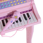 Piano à Queue Électronique Enfant 37 Touches avec Micro et Haut-Parleur - Rose | Magi Jouets